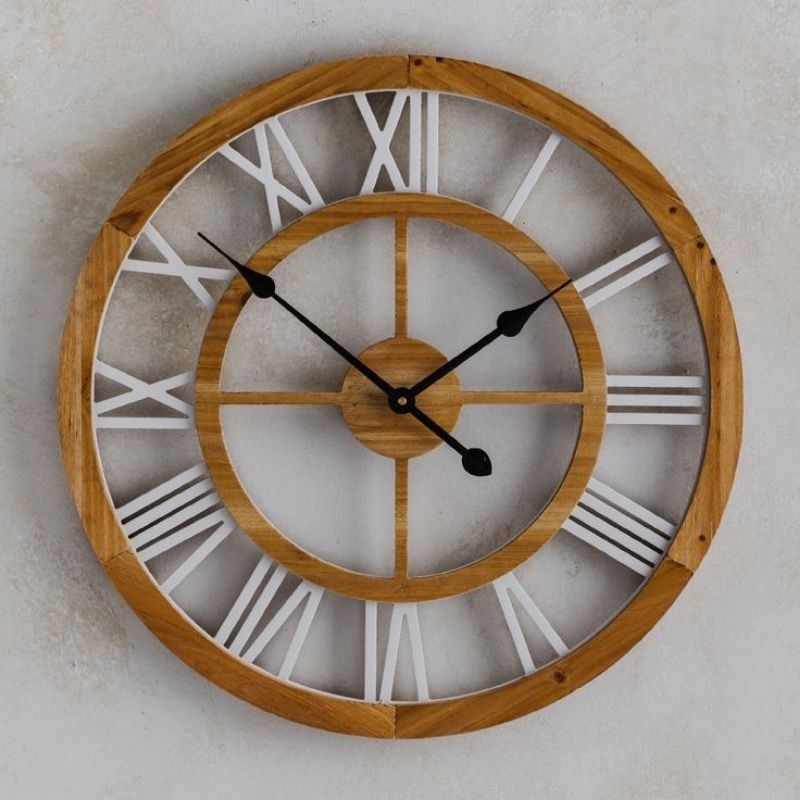 jam dinding modern kayu jati/ wall clock/ jam dinding kayu jati