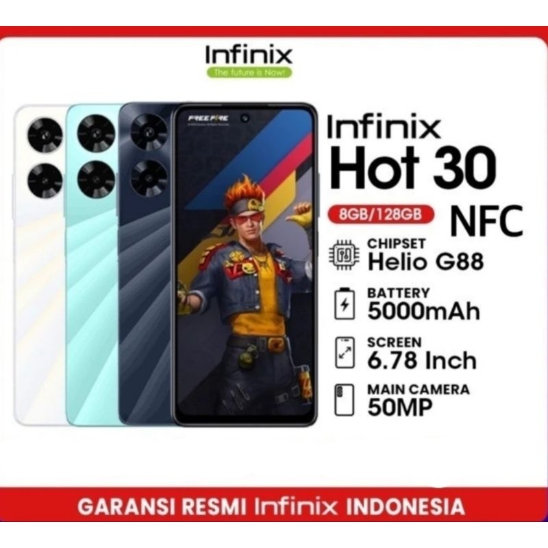 INFINIX HOT 30 Ram8+8/128Gb Original & Bergaransi Resmi Infinix