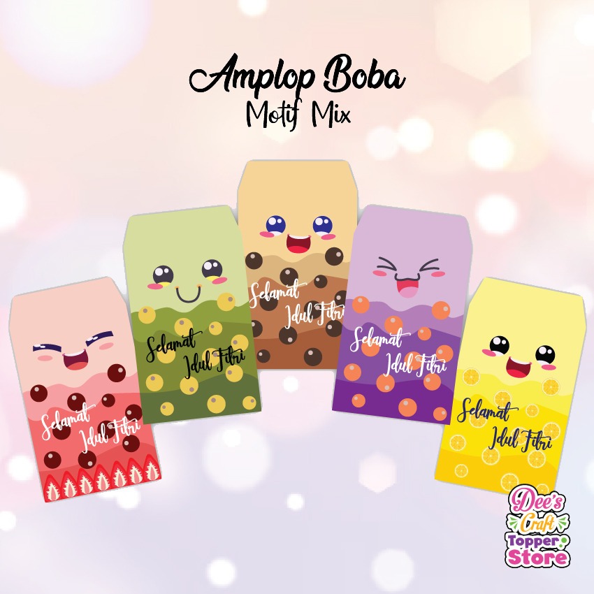 

Amplop Lebaran Idul Fitri Dompet Lebaran Angpau Tema Boba