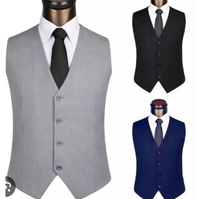 Rompi kondangan vest pria katun