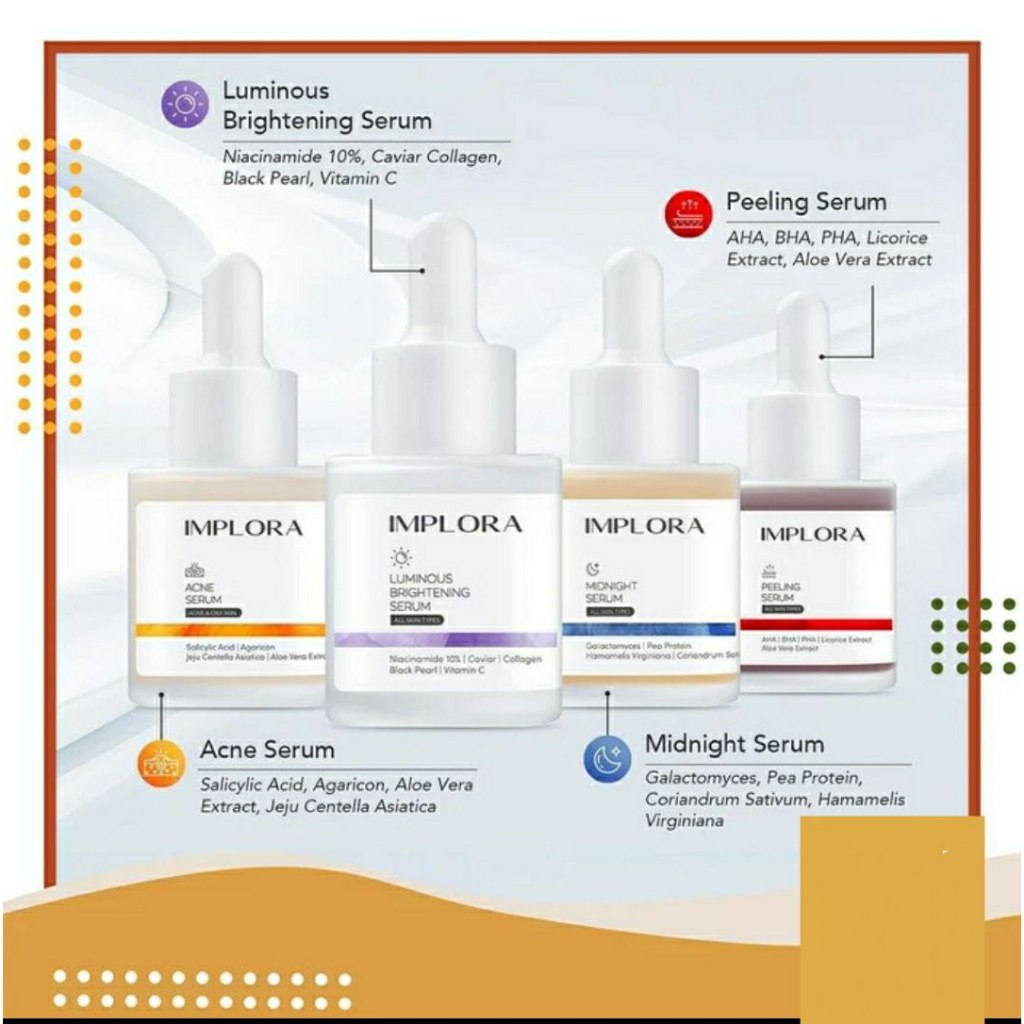 IMPLORA Face Serum 20 ml / Serum Wajah Implora Paket Reseler