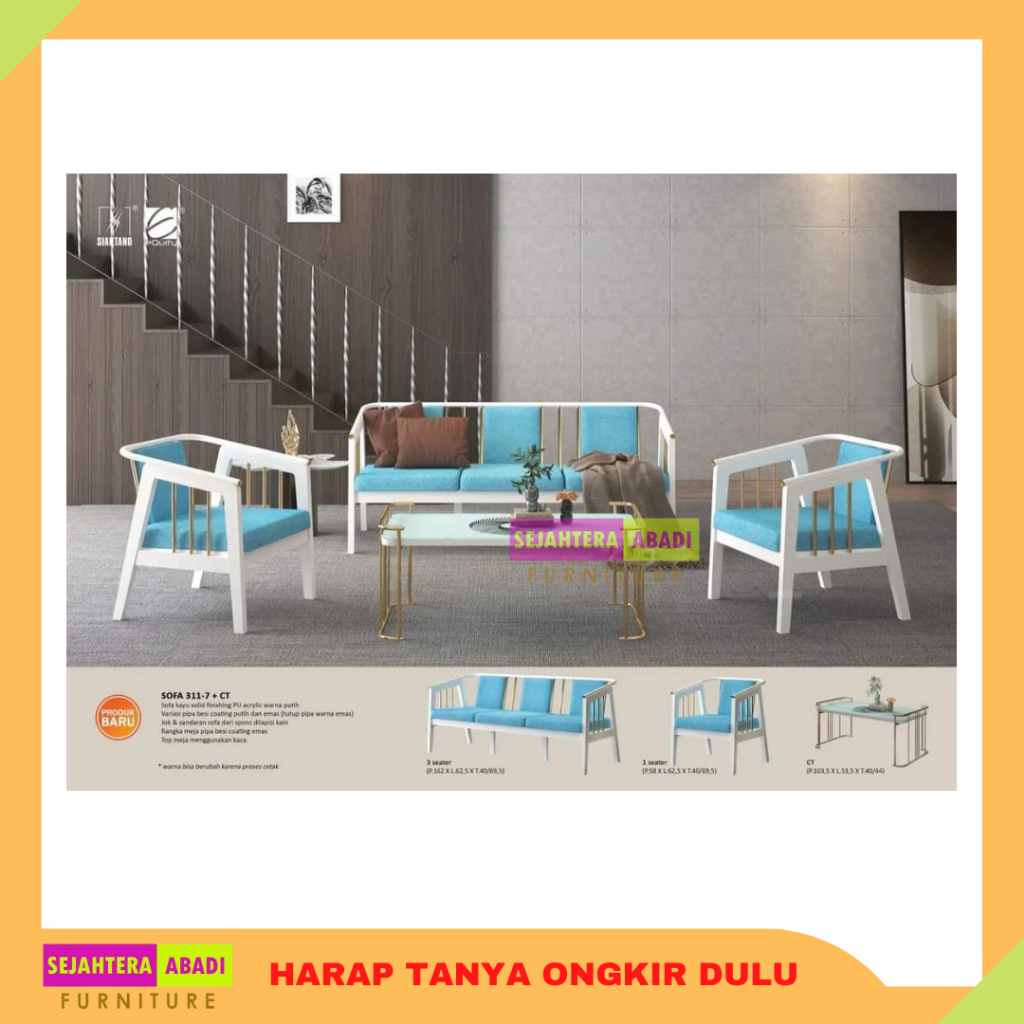 Sofa siantano Kursi Tamu Siantano Sofa 311-7 + Meja sofa minimalis mewah
