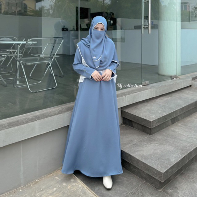 Ghania Abaya set Pashmina Free Cadar by MJ Collection