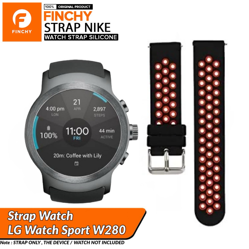 Finchy silicone strap LG watch sport W280 Nike Two Tone smartwatch Replacement rubber Wristband tali