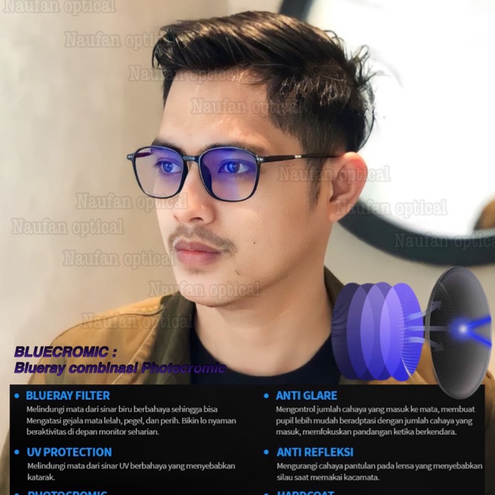 Dijamin Ori NEW KACAMATA PHOTOCHROMIC ANTIRADIASI Kacamata Minus Pria KACAMATA Kacamata Wanita Kacam