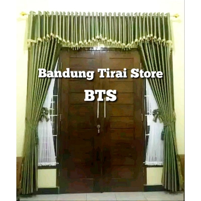 1 Set Lengkap Gorden Jendela Minimalis Poni Pisah Hordeng Blackout Import Tinggi 230 250 cm