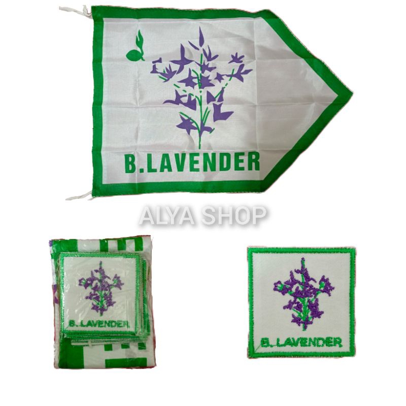 BET REGU LAVENDER | Bet Tanda Regu Bunga | Tanda Regu Bordir Gambar Bunga | Badge Pramuka