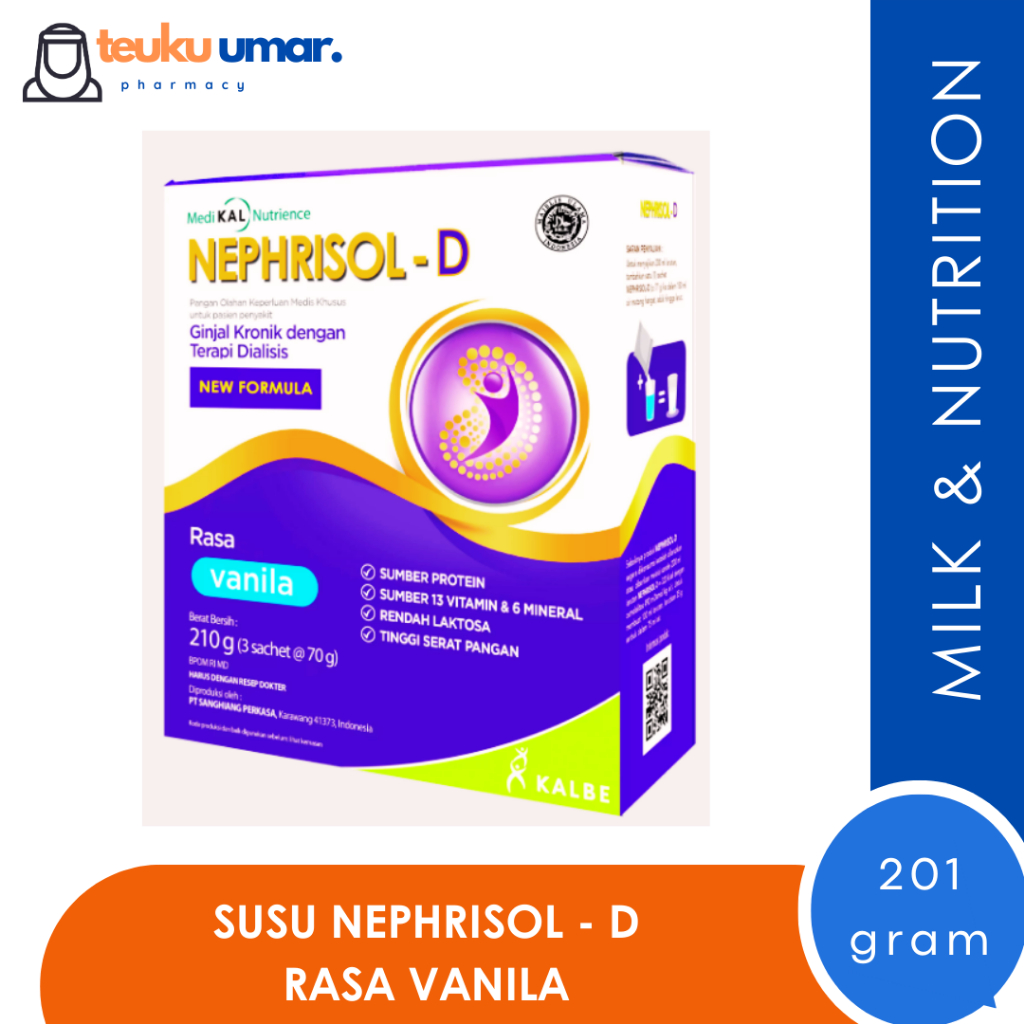 

[Susu] Nephrisol - D Rasa Vanila 210 Gram | Untuk Penderita Gagal Ginjal