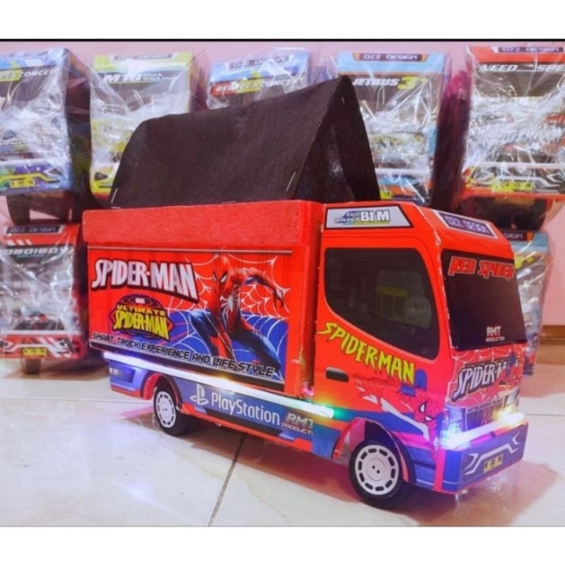 MAINAN ANAK MINIATUR TRUK OLENG MINI PANJANG 30CM ADA LAMPU DAN TERPAL