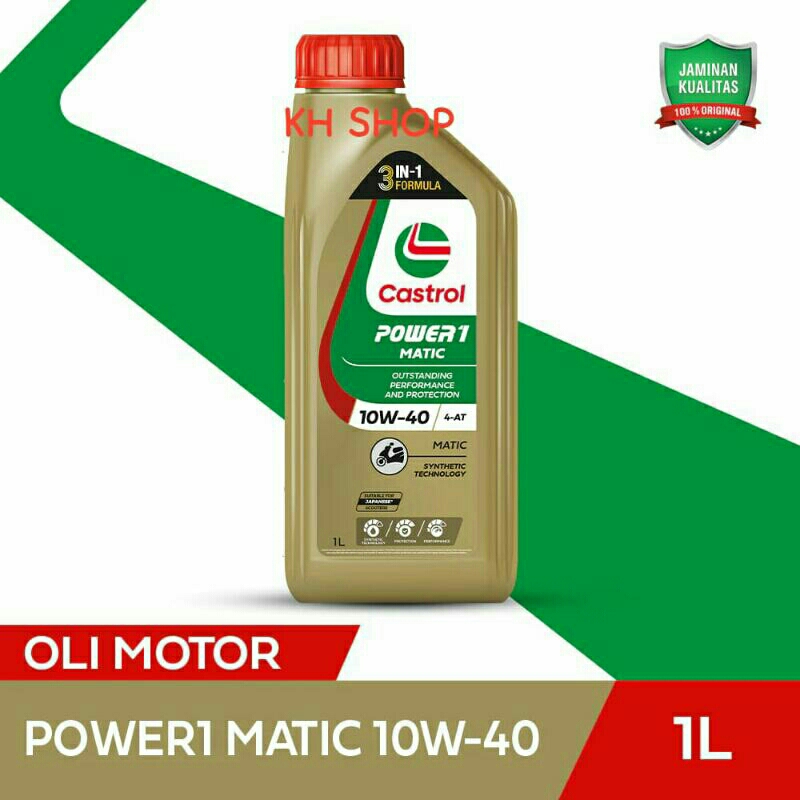 Oli Castrol power 1 Matic 10W-40 1L original Nmax,Pcx,ADV,aerox dll