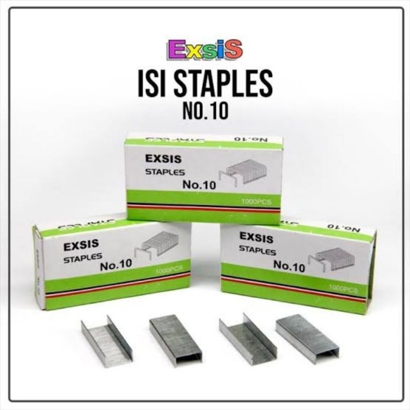 

✨Q_S25✨ SATU PACK (10 Box) Isi Staples / Isi Jepretan / Isi Staples Exsis No. 10