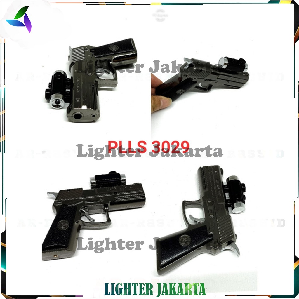 Korek Api Las Gas Miniatur Pistol Mini Laser dan Senter 916 3029