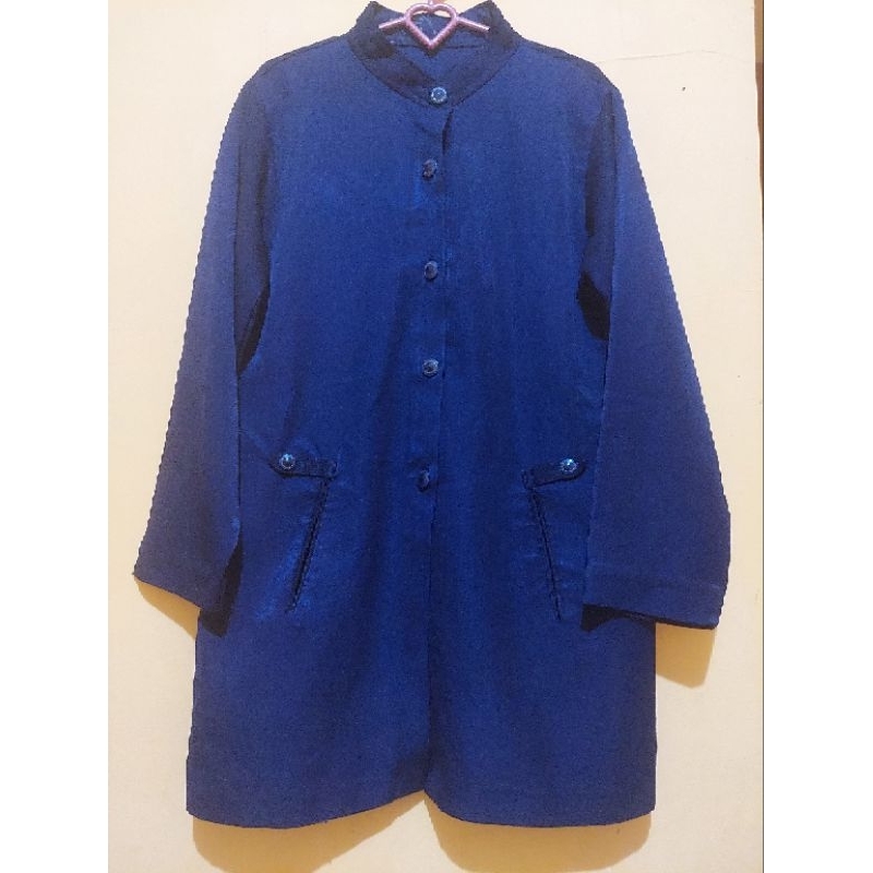 atasan wanita coat navy second preloved