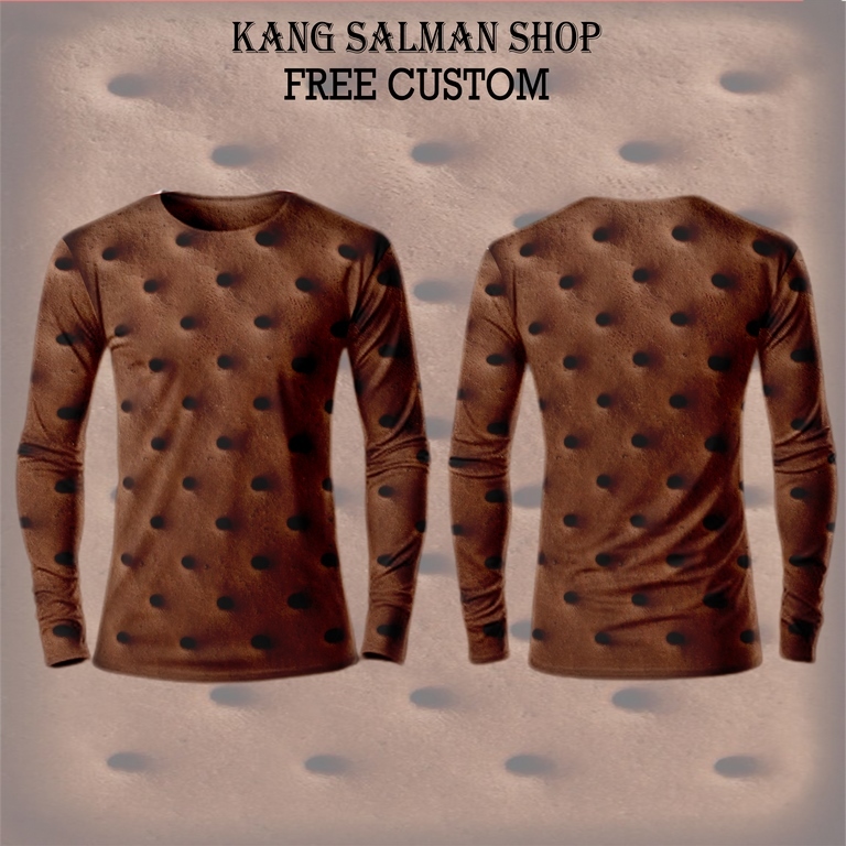 kaos pria biskuit coklat | baju viral yg sedang trend di tiktok biskuit coklat | kaos unik motif bis