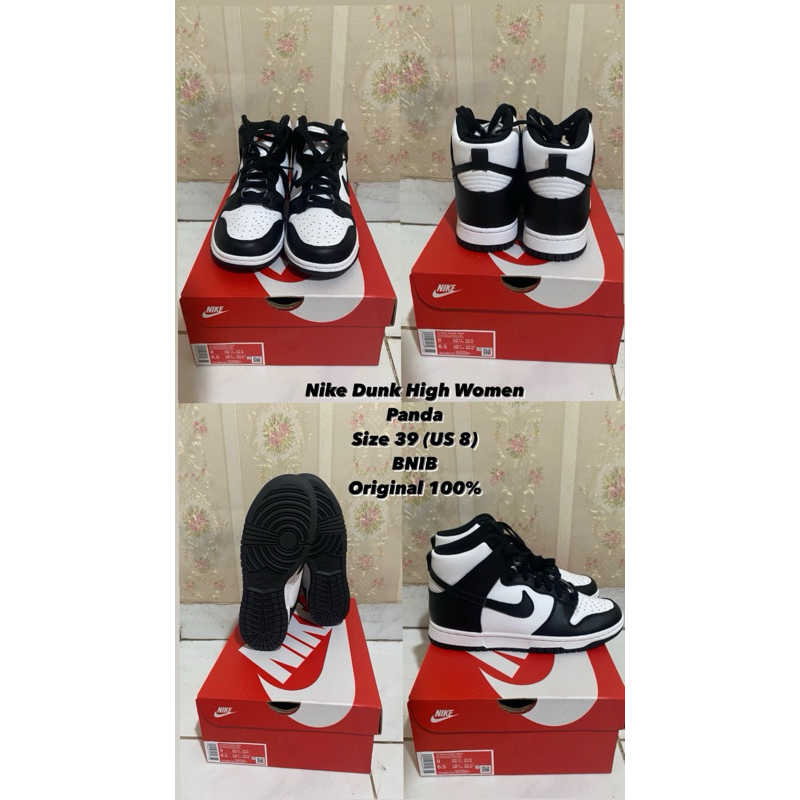 NIKE DUNK HIGH WOMEN PANDA BLACK N WHITE LIMITED EDITION ORIGINAL JD SEPATU WANITA SNEAKERS HYPE SAL