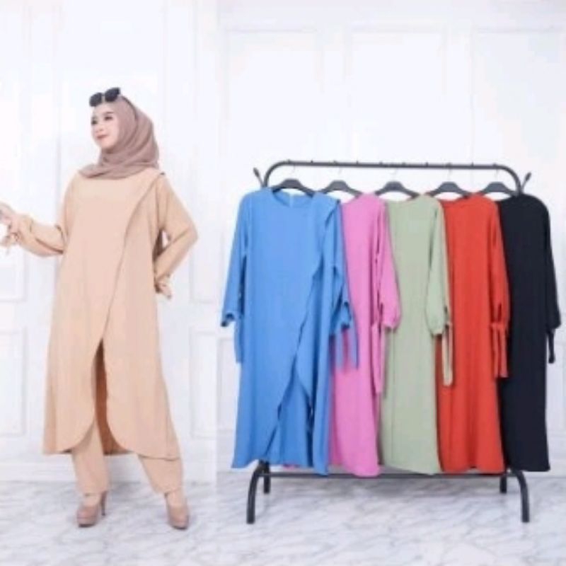 set celana tunik panjang
