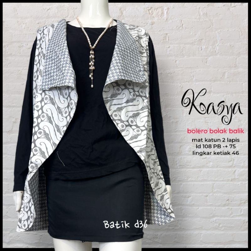 rompi Cardi batik tanpa lengan wanita murah katun kekinian Baju luar motif batik outer cewek remaja 