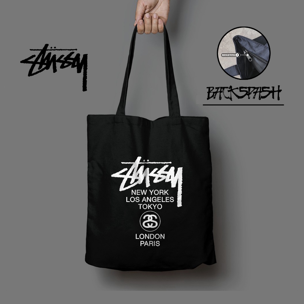 Lariiss Tas Totebag Stussy Skate Pria Wanita  STUSSY B