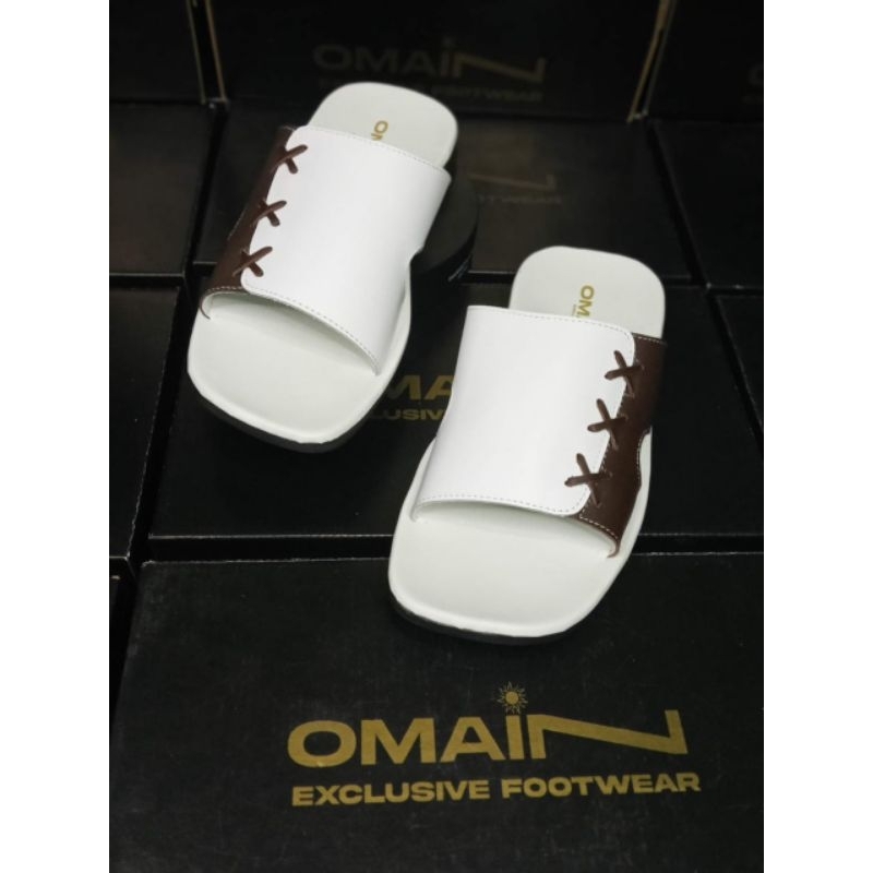 Sandal/Sendal kulit Cowo/Pria/laki laki Putih Kulit Sapi Original untuk umroh dan haji // Sandal kul