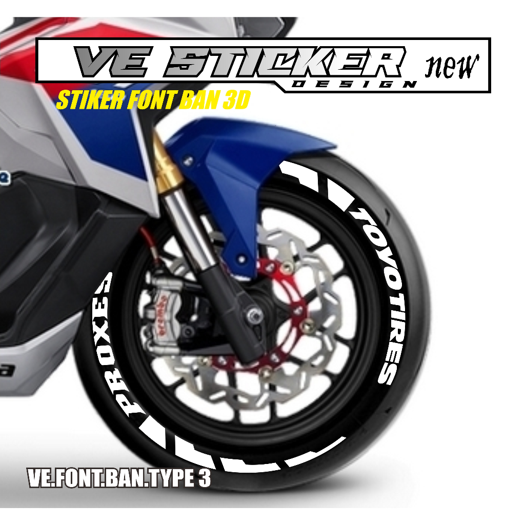 Sticker Ban / Font Ban / Tire Bomb / 3D stiker ban TOYOTIRES VE 003