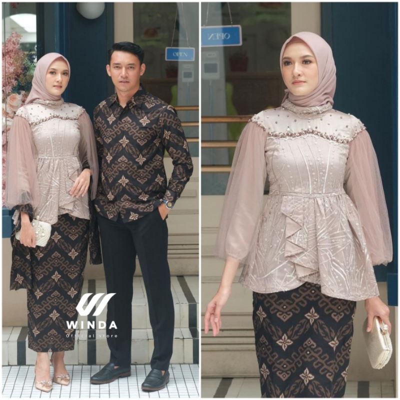 Batik Couple Kebaya Modern Kebaya Wisuda Lamaran Baju Tunangan Batik Brukat Baju Couple Terbaru 2022