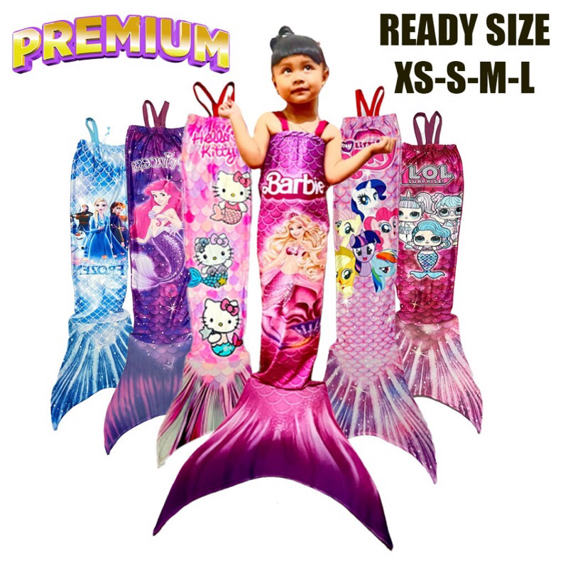 Bju Merned Renang Mermaid Anakperempuan Anak Kecil Mudah Dipakai Motif Termurah Pakaian Bju Mermhed 
