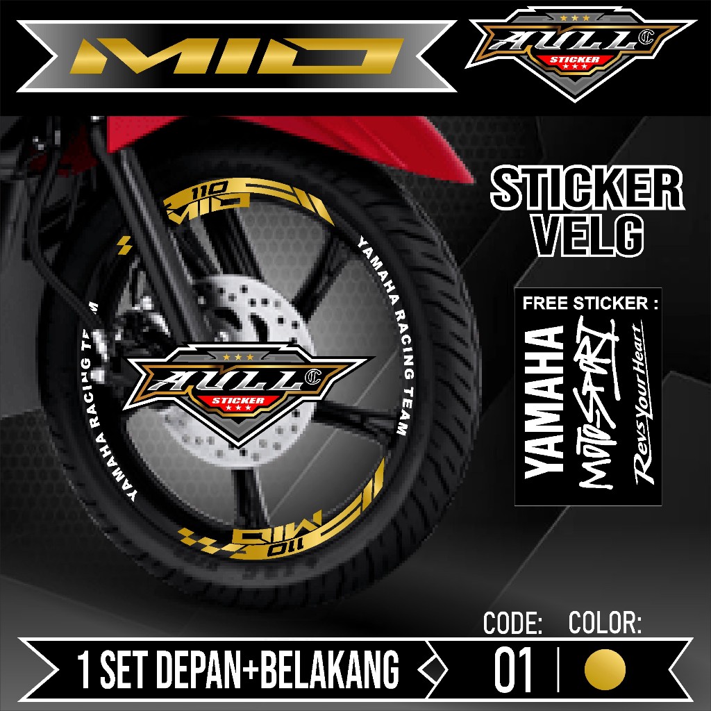 Stiker Sticker Cutting Velg MIO - Aksesoris Cutting Sticker List Velg Motor Yamaha MIO All Lis Velk 