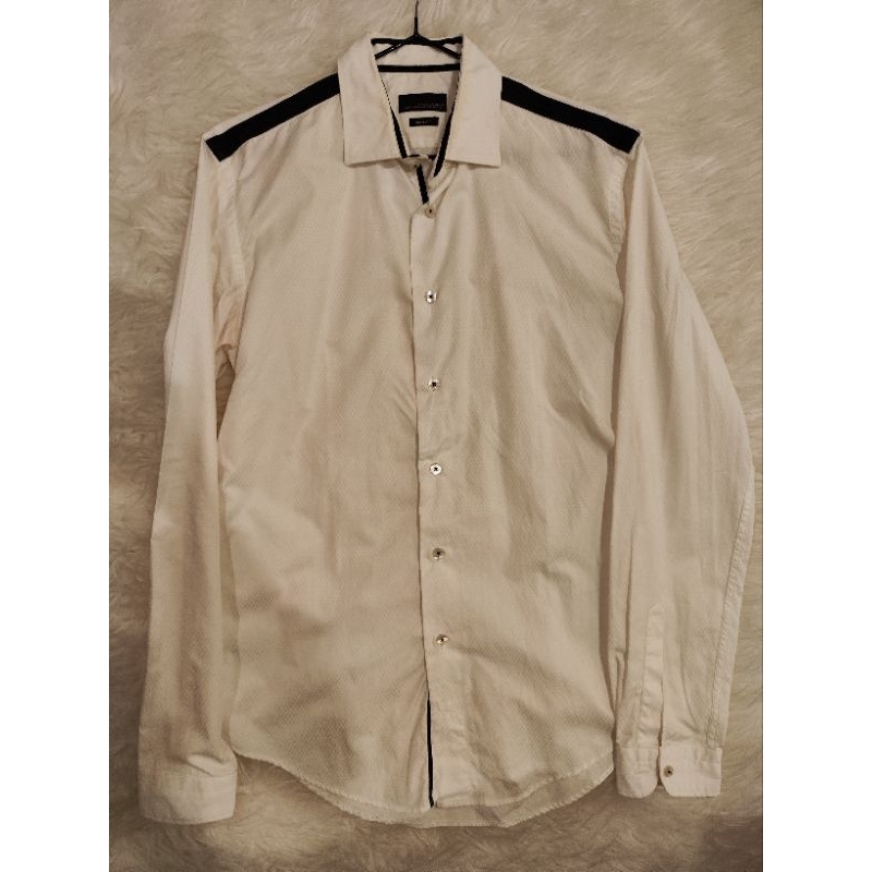zara man kemeja putih slim fit original