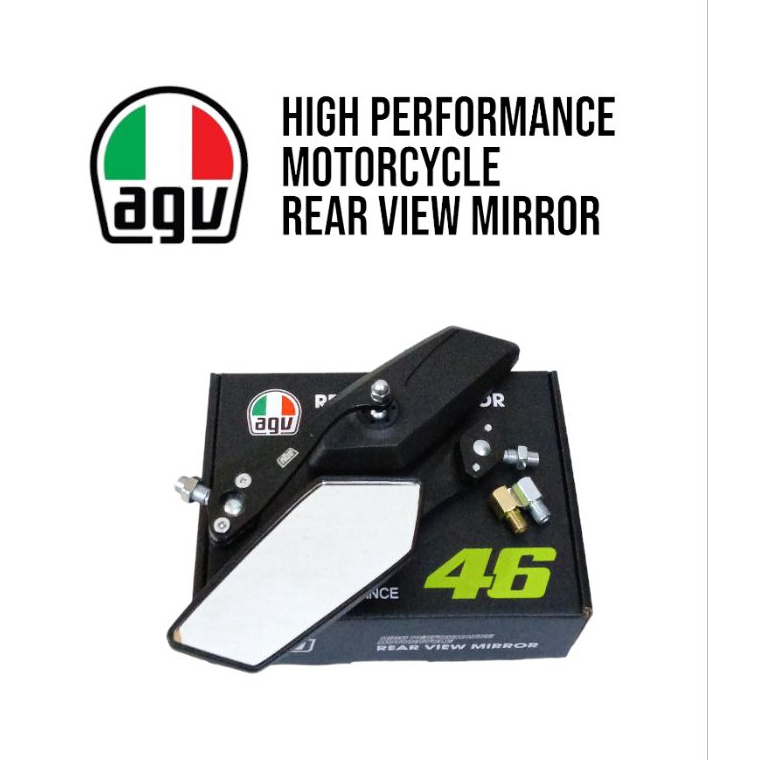 AGV Spion Koso Variasi Black Series Kaca Putih Universal Semua Motor k Terbaru