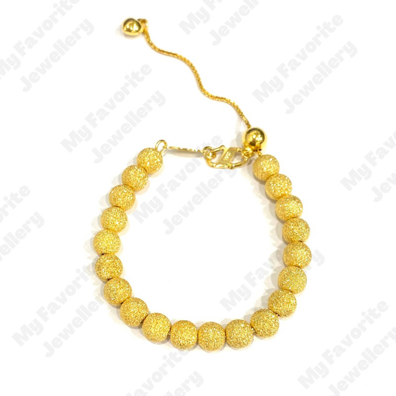 Gelang Serut Bola-bola Pasir 12graman Emas Asli Kadar 875