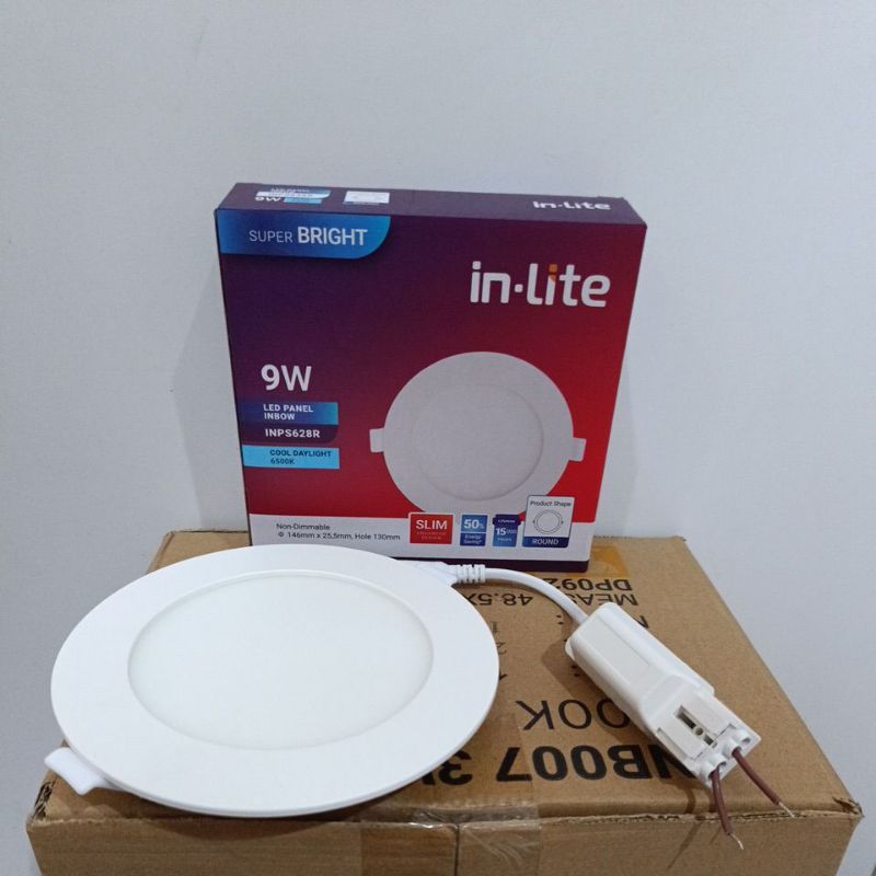 [COD] LED Panel Downlight In-Lite 9 Watt Lampu LED Plafon Tanam Inbow Bulat INPS628R