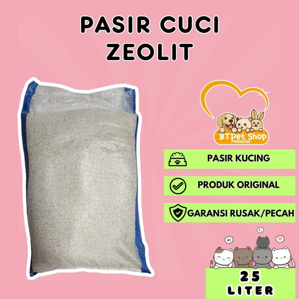 Pasir Cuci Kucing Zeolit Cat Sand Litter 25 L