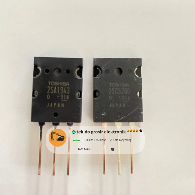 Terlaku Transistor 1943 52 SA1943 SC52 TOSHIBA HARGA 1SET 1 SET KODE LOT 918