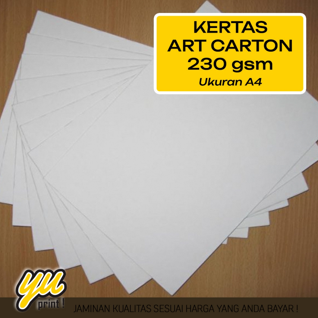 

500 Lembar | Kertas Art Carton 230gsm ukuran A4