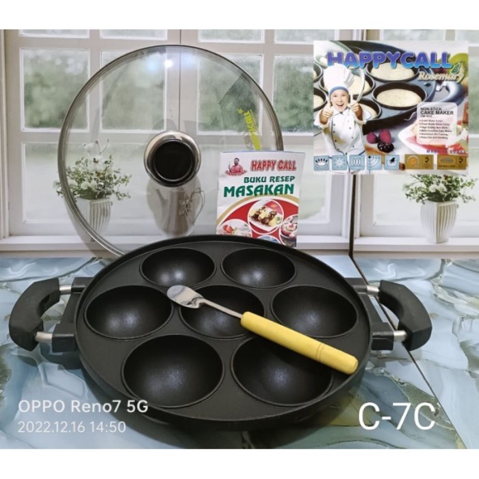 Cetakan Kue 7 lubang cekung happy call/ Cetakan Serabi 7 lubang cekung/cetakan apem 7 lubang cekung 