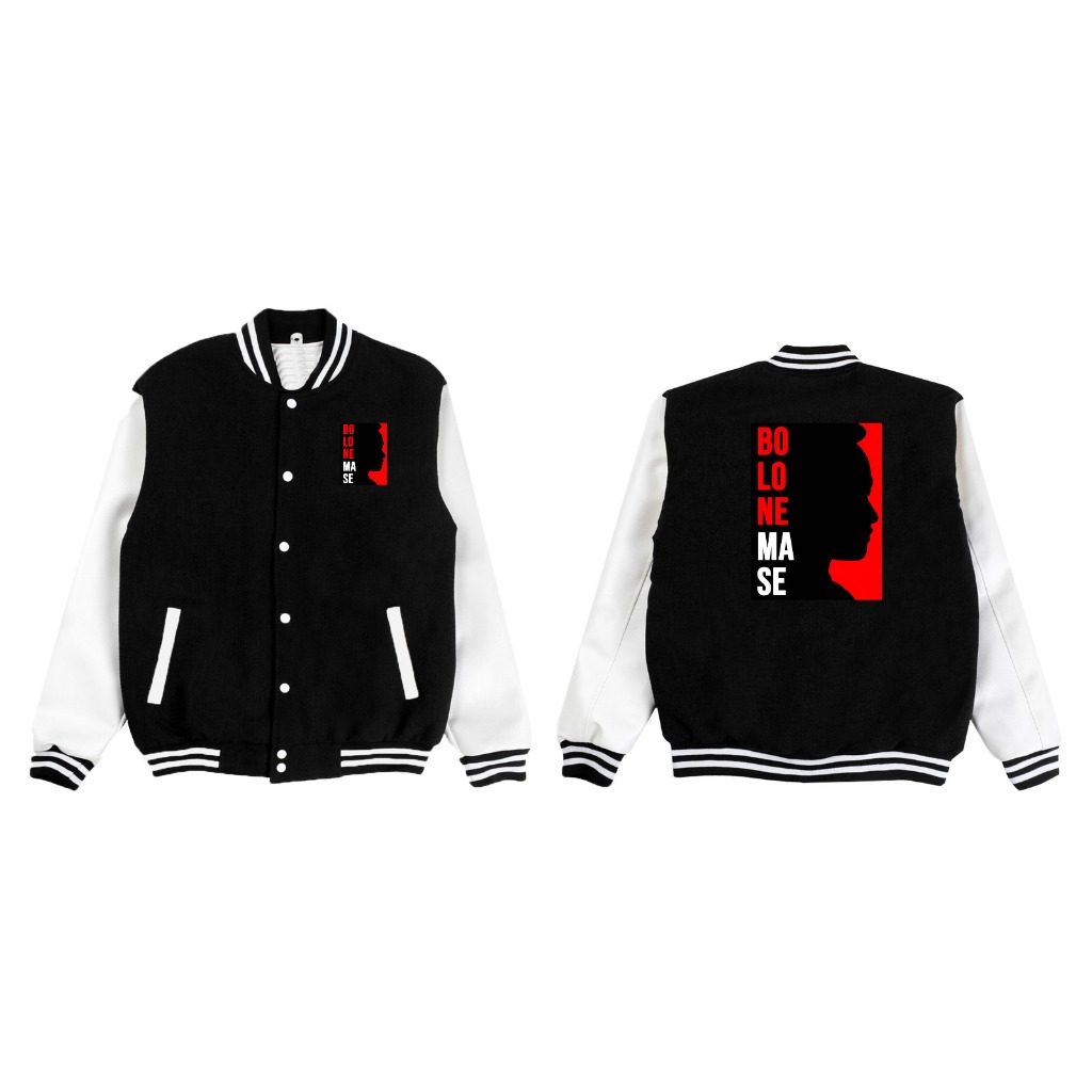 Sweater Varsity Bolonemase sablon logo dan belakang