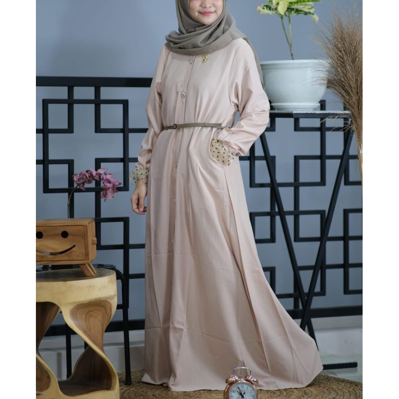 Gamis Dress Gaun Pesta Ukuran Jumbo Model Polos Hijab Viral 2024