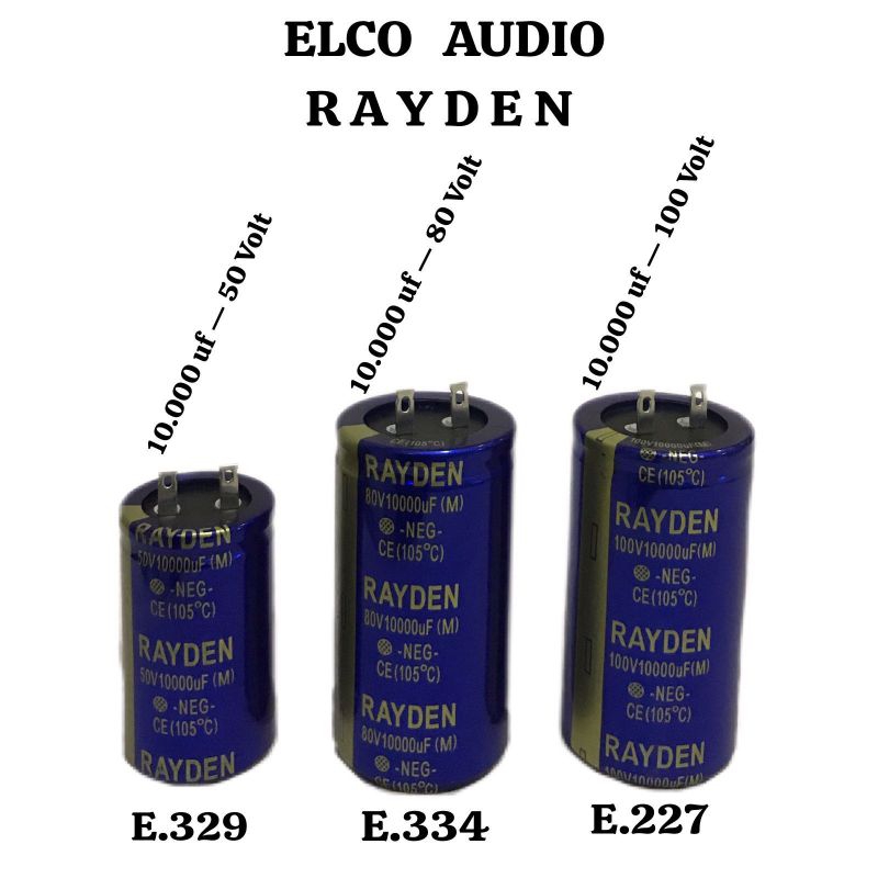 Kapasitor Elco 10000uf 80V & 10000uf 50V Rayden Biru