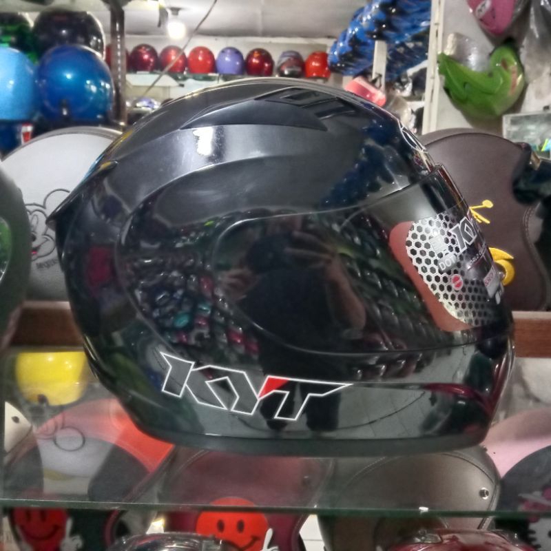 HELM KYT R-10 SOLID - BLACK GLOSSY || KYT R10 ORIGINAL || HELM FULLFACE
