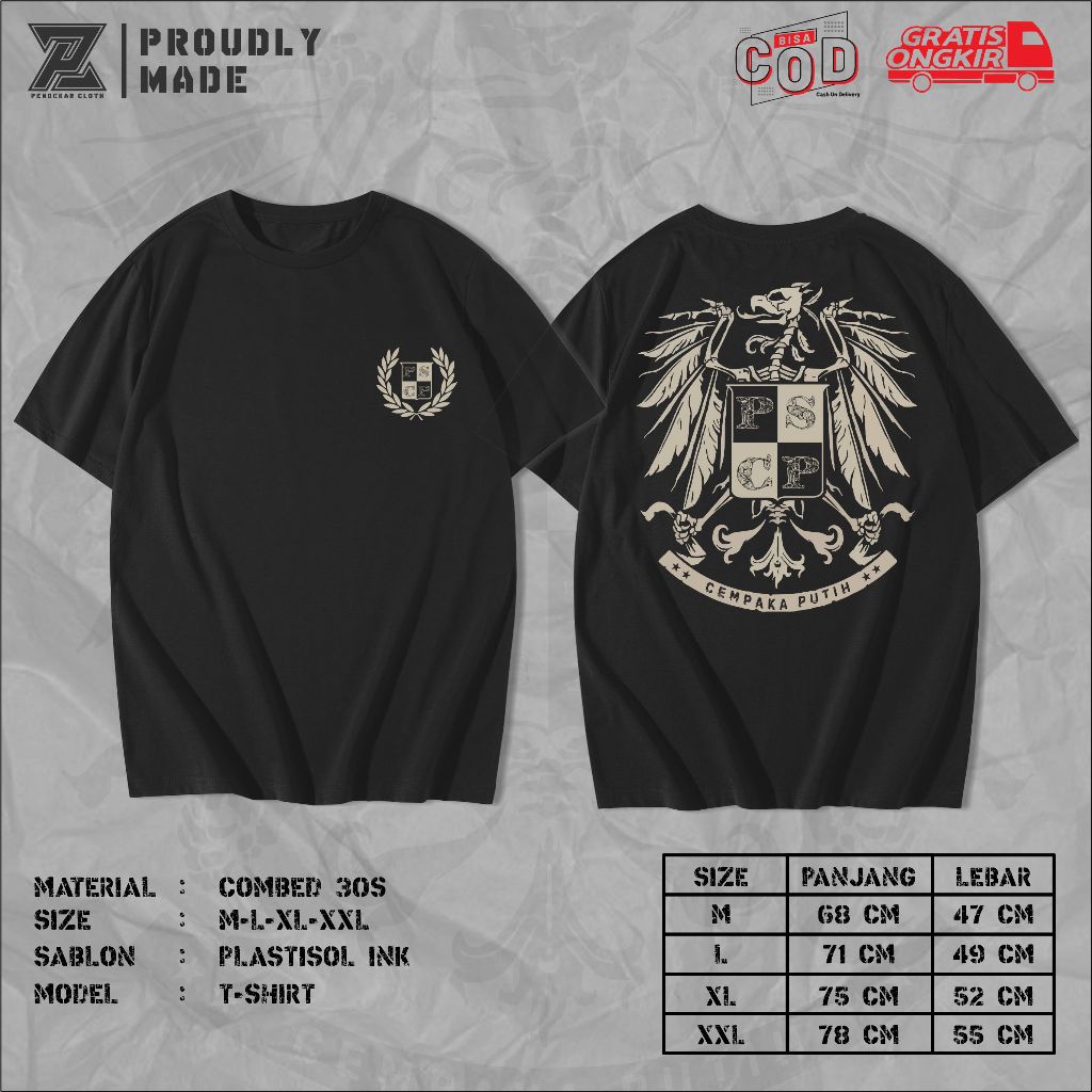 Kaos PSCP Casual - Kaos Cempaka Putih Casual - Kaos Cempaka Putih Distro