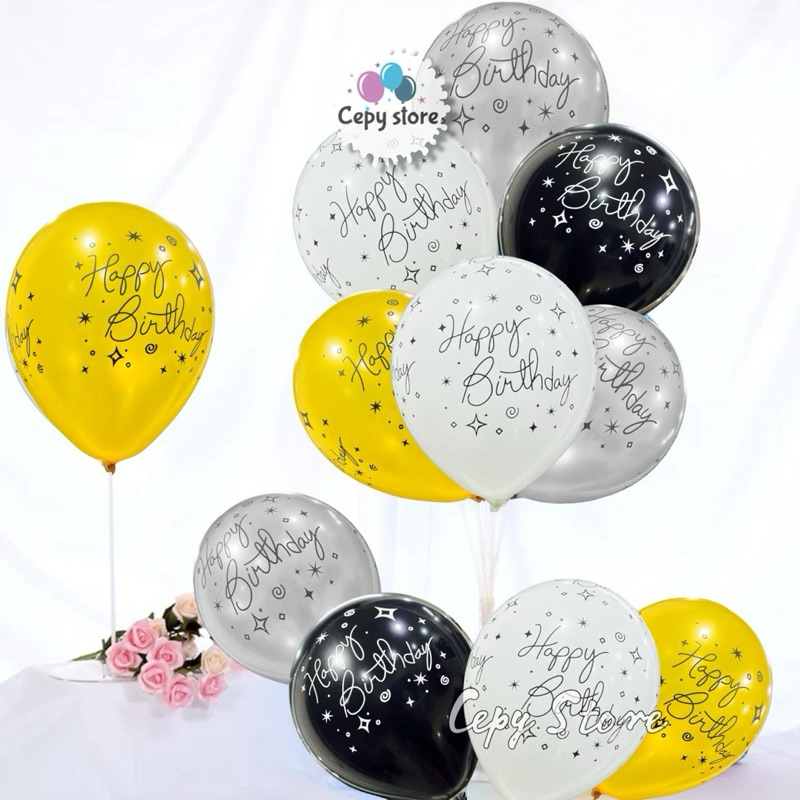 Balon Latex Happy Birthday / Balon Latex Tulisan Happy Birthday Ecer