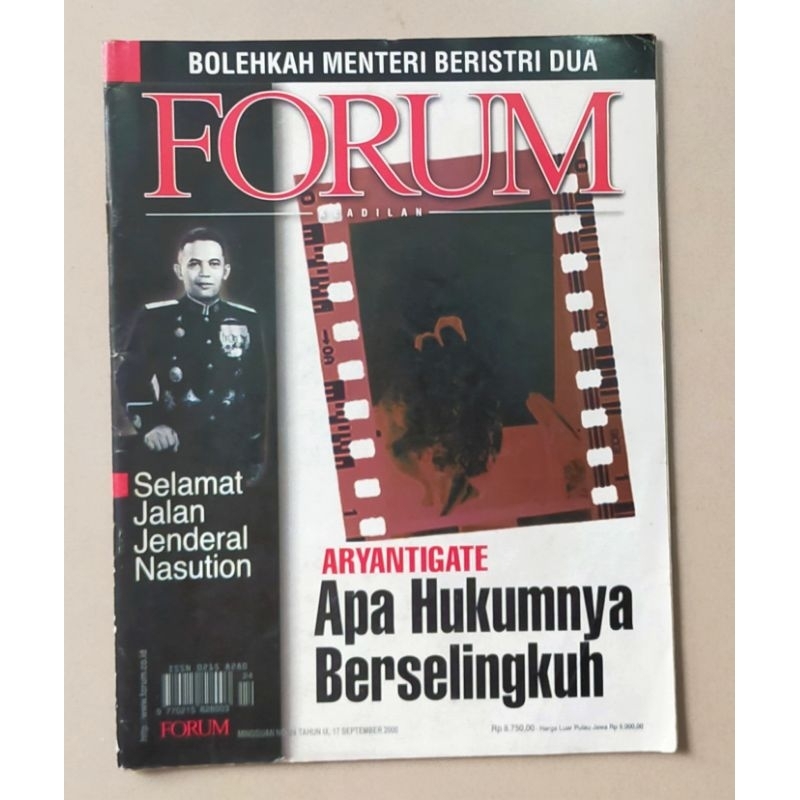 Majalah Forum 17 September 2000 : Selamat Jalan Jenderal Besar AH Nasution