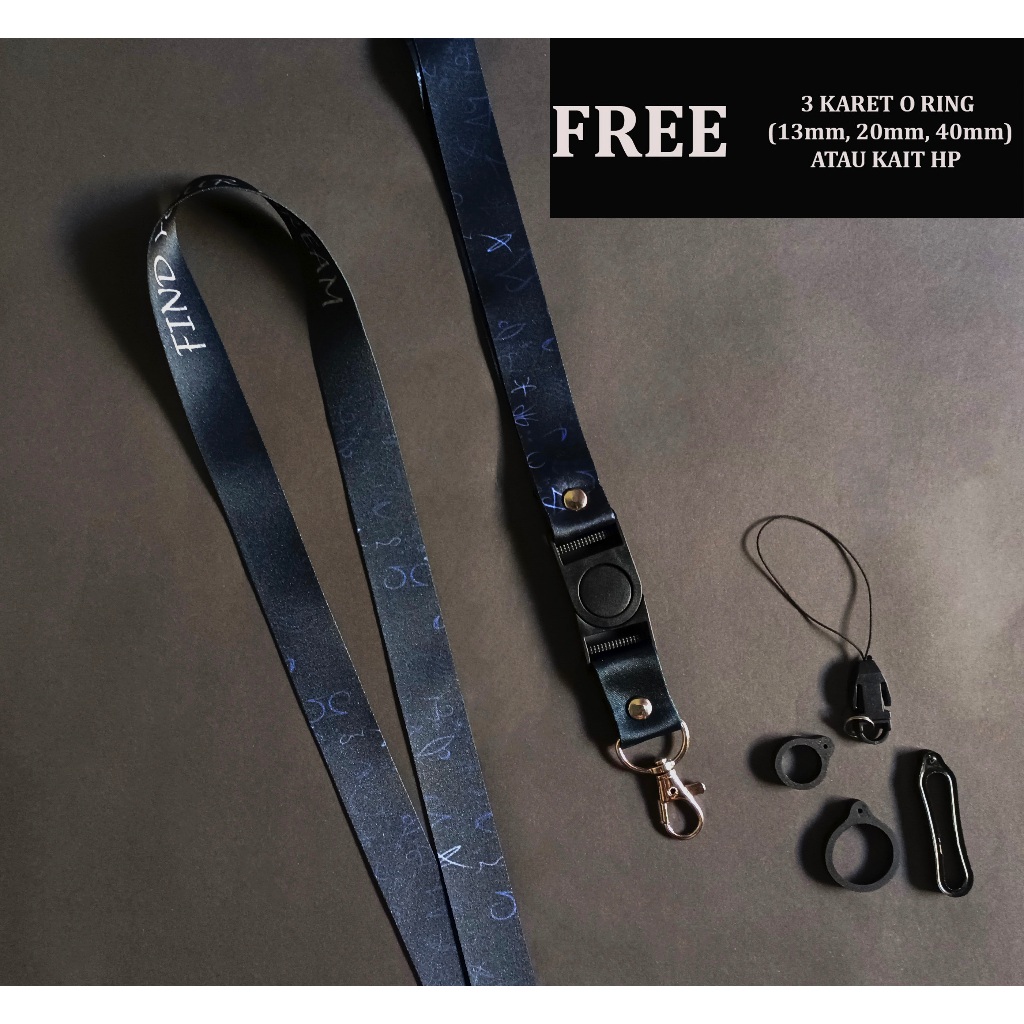 

Lanyard ID Card Nametag Abstrakk Blue 2cm - Tali Gantungan HP AbstrkBlue