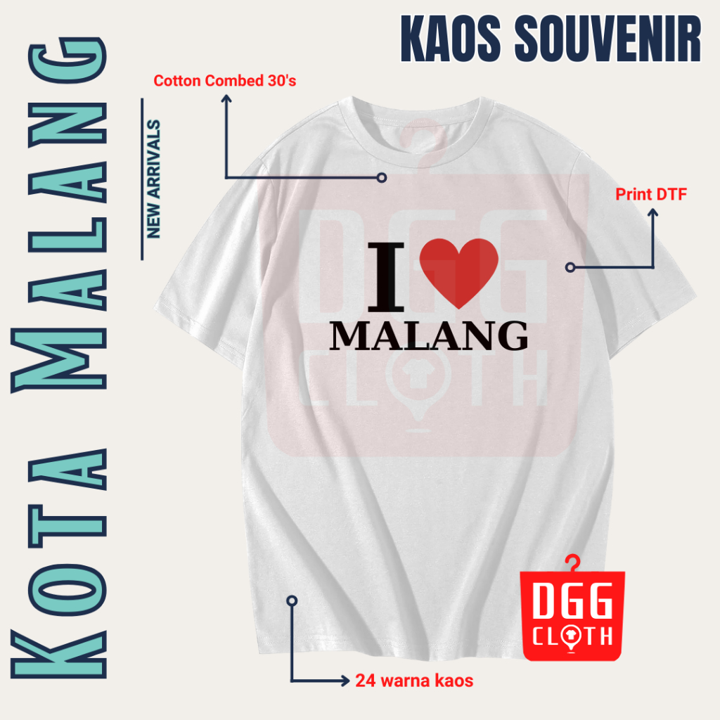 DGGClothing Kaos Oleh-Oleh Kota Malang Tshirt Baju Souvenir Indonesia Terbaru Dewasa Anak Banyak Var