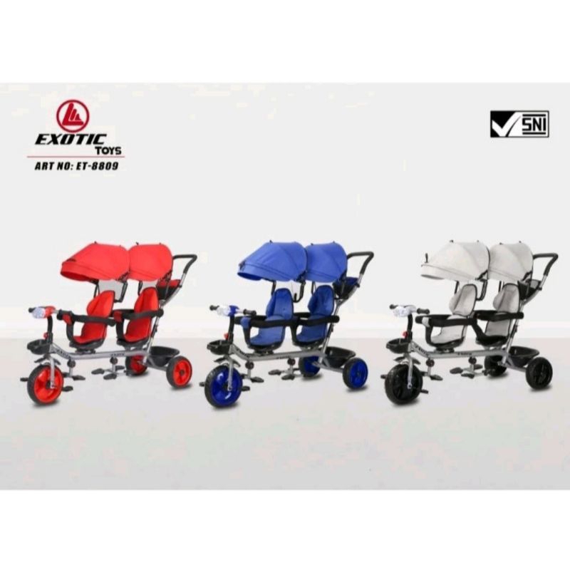 Sepeda Anak Kembar Roda 3 Exotic ET 8809