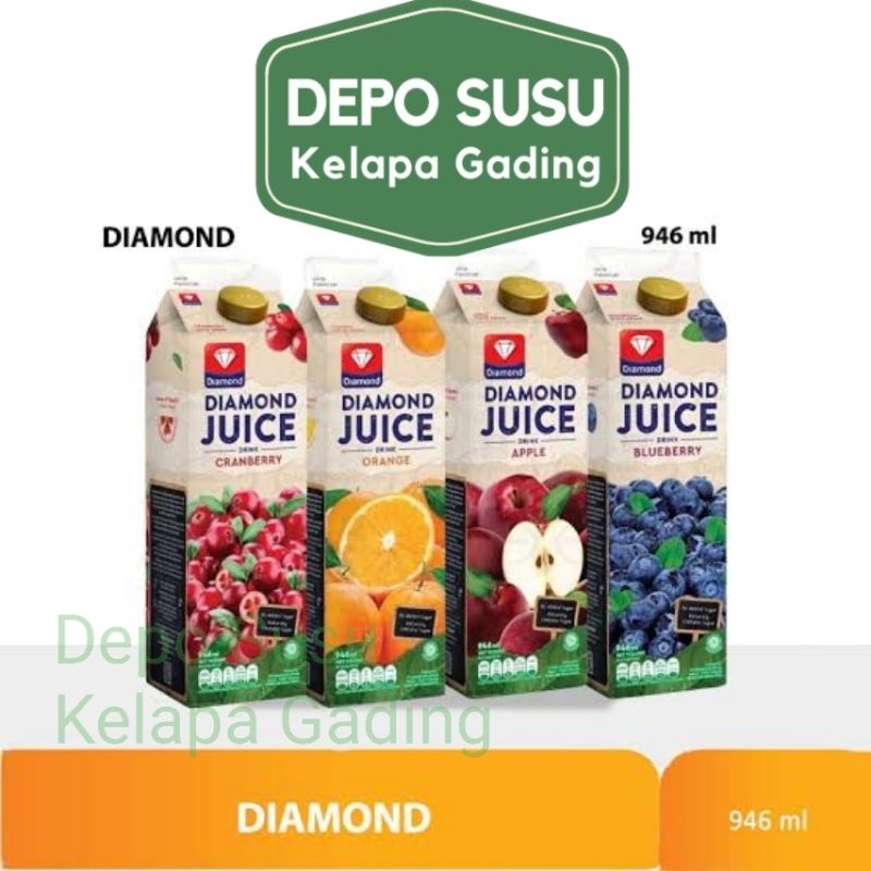 

Diamond Juice Fresh Pasteurisasi 946ml No Added Sugar | TANPA BAHAN PENGAWET Orange Mix Fruit Manggo Guava Cranberry Apple Guava