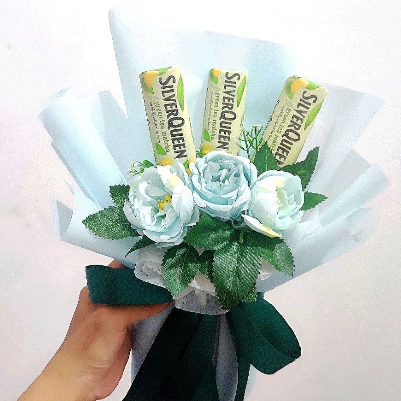 

BUKET SILVERQUEEN MATCHA 25gram ||Bouquet cokelat hadiah valentine/ulangtahun