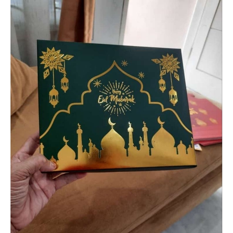 

BOX LEBARAN IDUL FITRI NASTAR, KUE KERING, LAPIS LEGIT - HIJAU MASJID