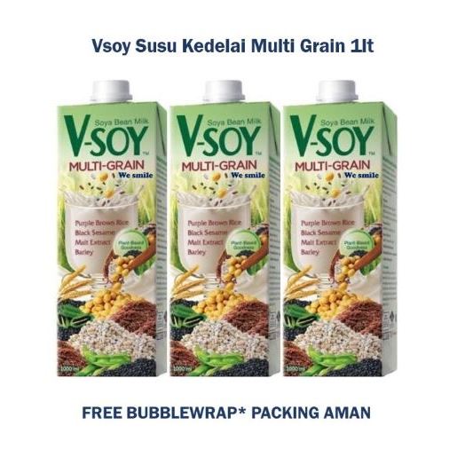 

V-Soy Multigrain / Original / Low Sugar 1 Liter | Soya Vsoy Multi-Grain Golden Grain Susu Kedelai