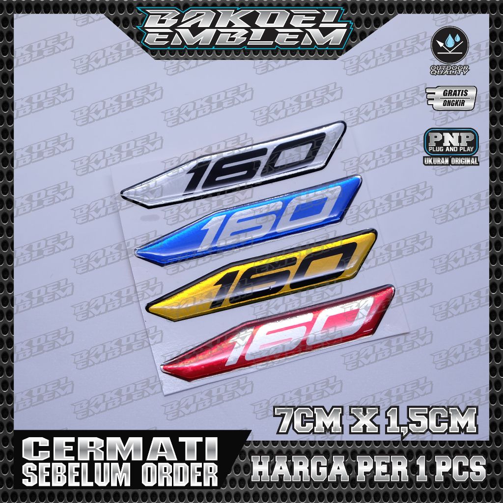 EMBLEM 160 VARIAN WARNA, EMBLEM TIMBUL 160